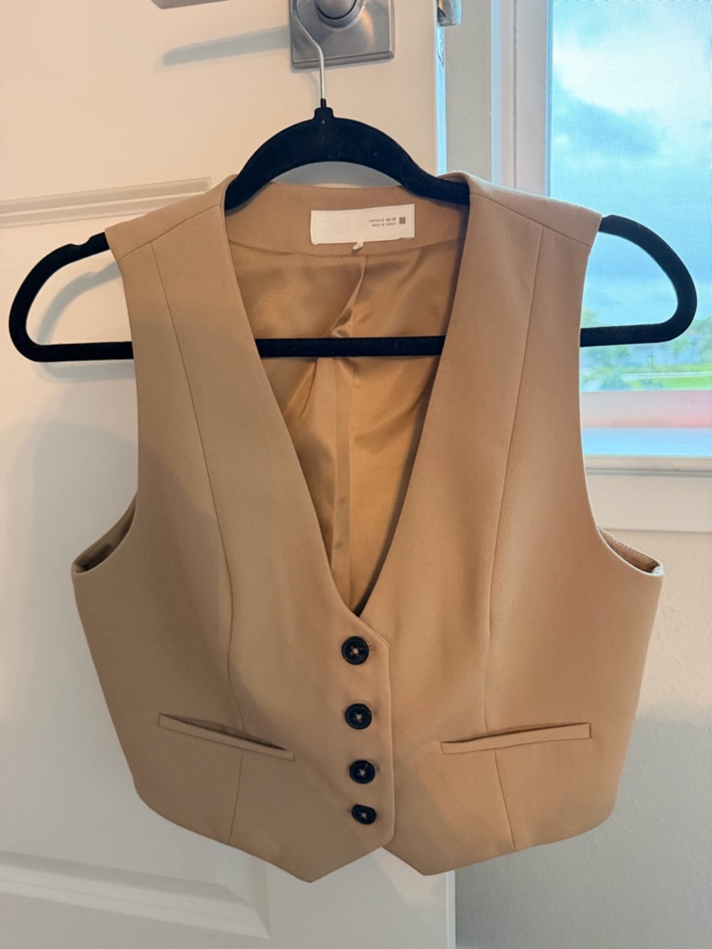 NWOT Zara Camel Brown Tailored Vest